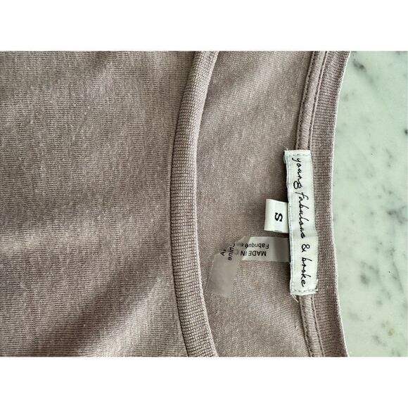Young Fabulous & Broke long sleeve tee Sz Small blush knit front - Picture 2 of 7